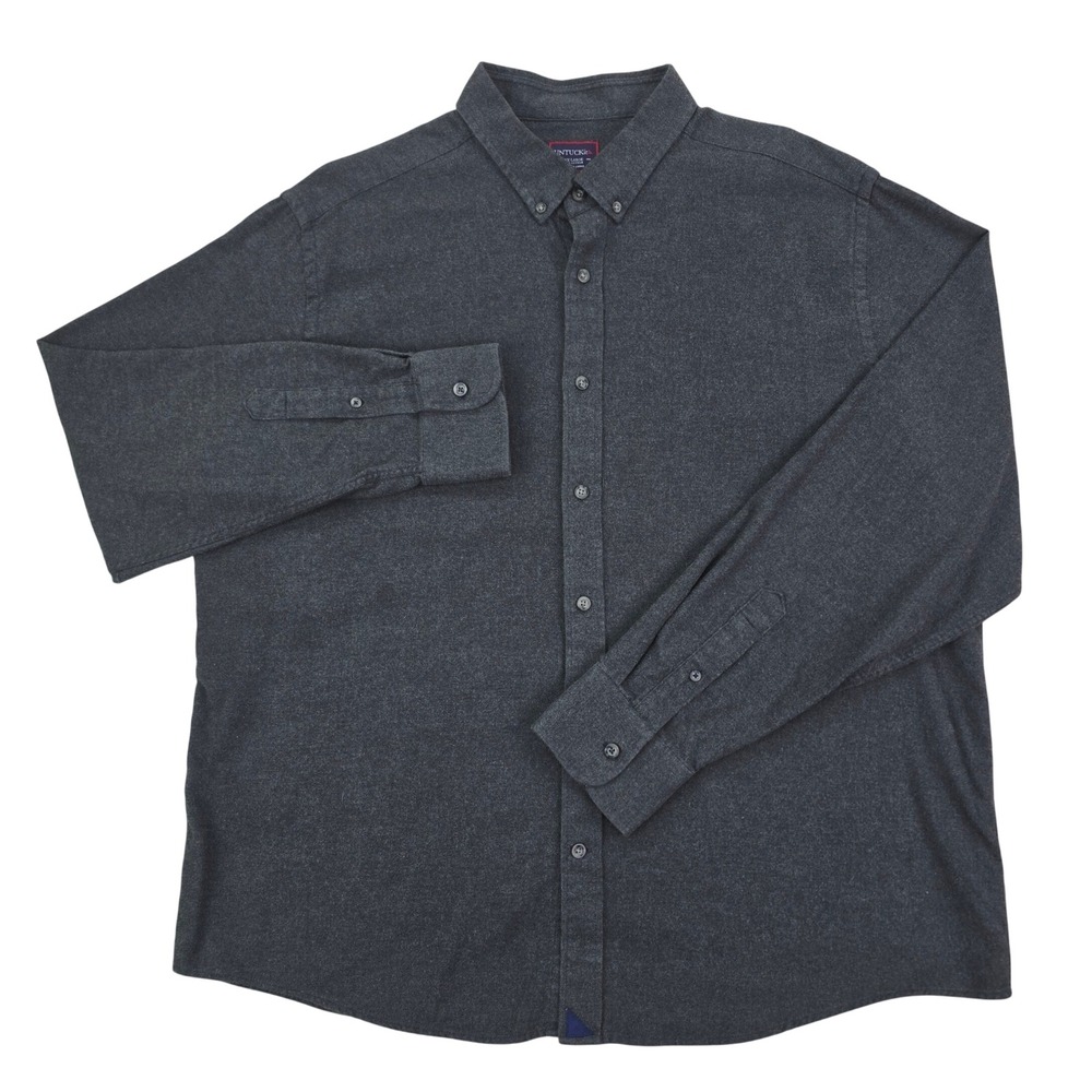 UNTUCKit Flannel Shirt Mens XXL Charcoal Grey‎ Brushed Cotton Button Down Casual